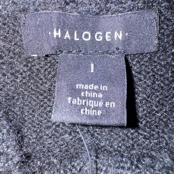 Halogen Pointelle Mock Neck wool Blend Sweater. Rich black. Size Large. NWT - Picture 6 of 14